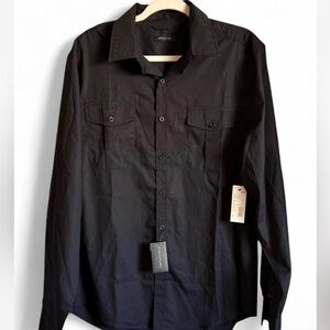 Structure Men’s Medium‎ Black Casual Button Down Shirt
